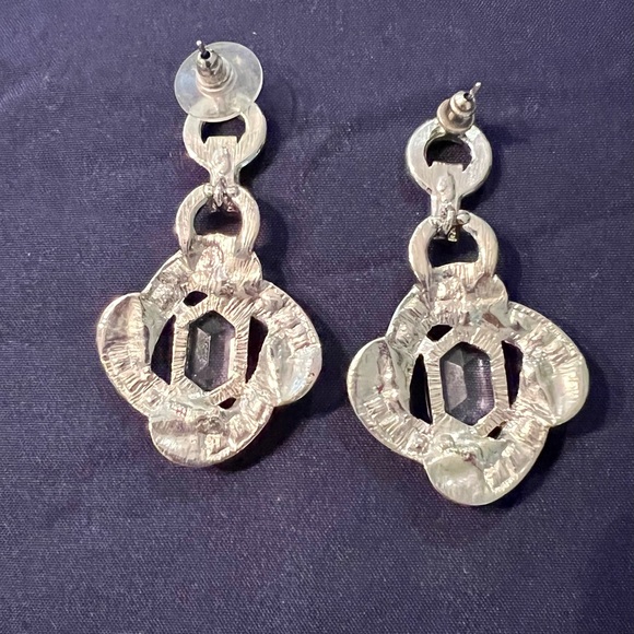 Rhinestone Crystal Necklace with Dangle Earrings - Picture 5 of 6